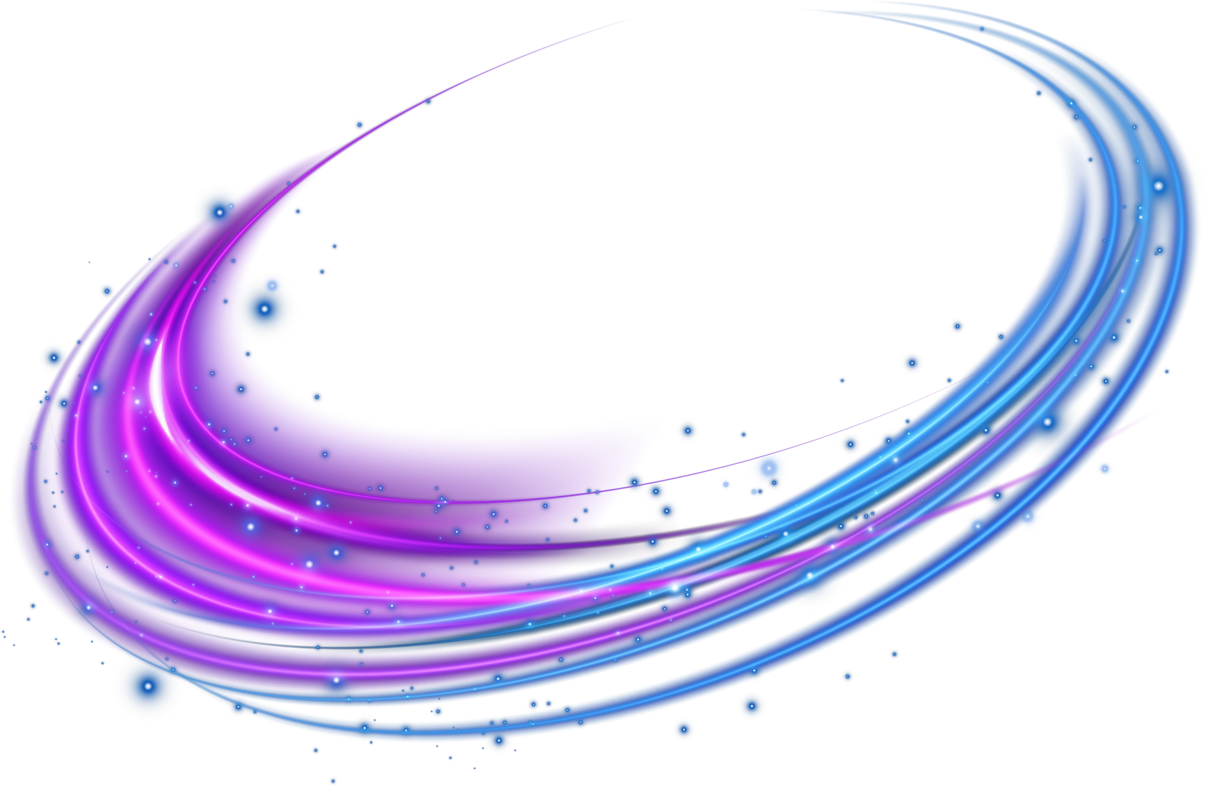 Abstract light lines of motion and speed with sparks of purple and blue  color. Light everyday luminous effect. Semicircular wave, light trace curve swirl.